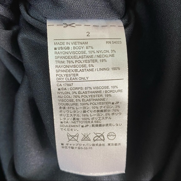 Banana Republic Black Sleeveless Bodycon Contrast Trim Dress NEW 2 - Picture 8 of 9